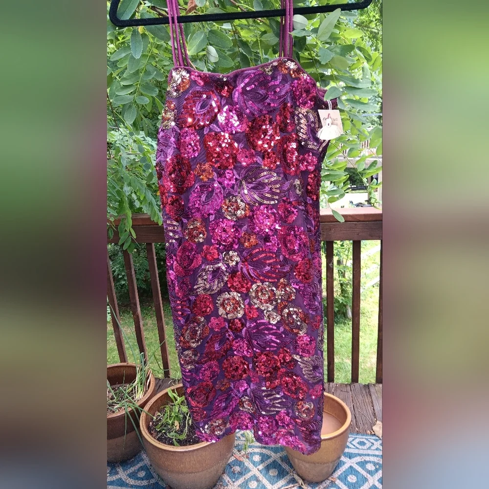 Johnny Was Jade Sequined Mesh Mini Party Dress Boho Chic NWT Size Small - Picture 11 of 11